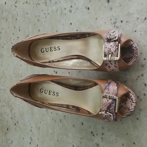 Guess Faux Leather Snakeskin Heels